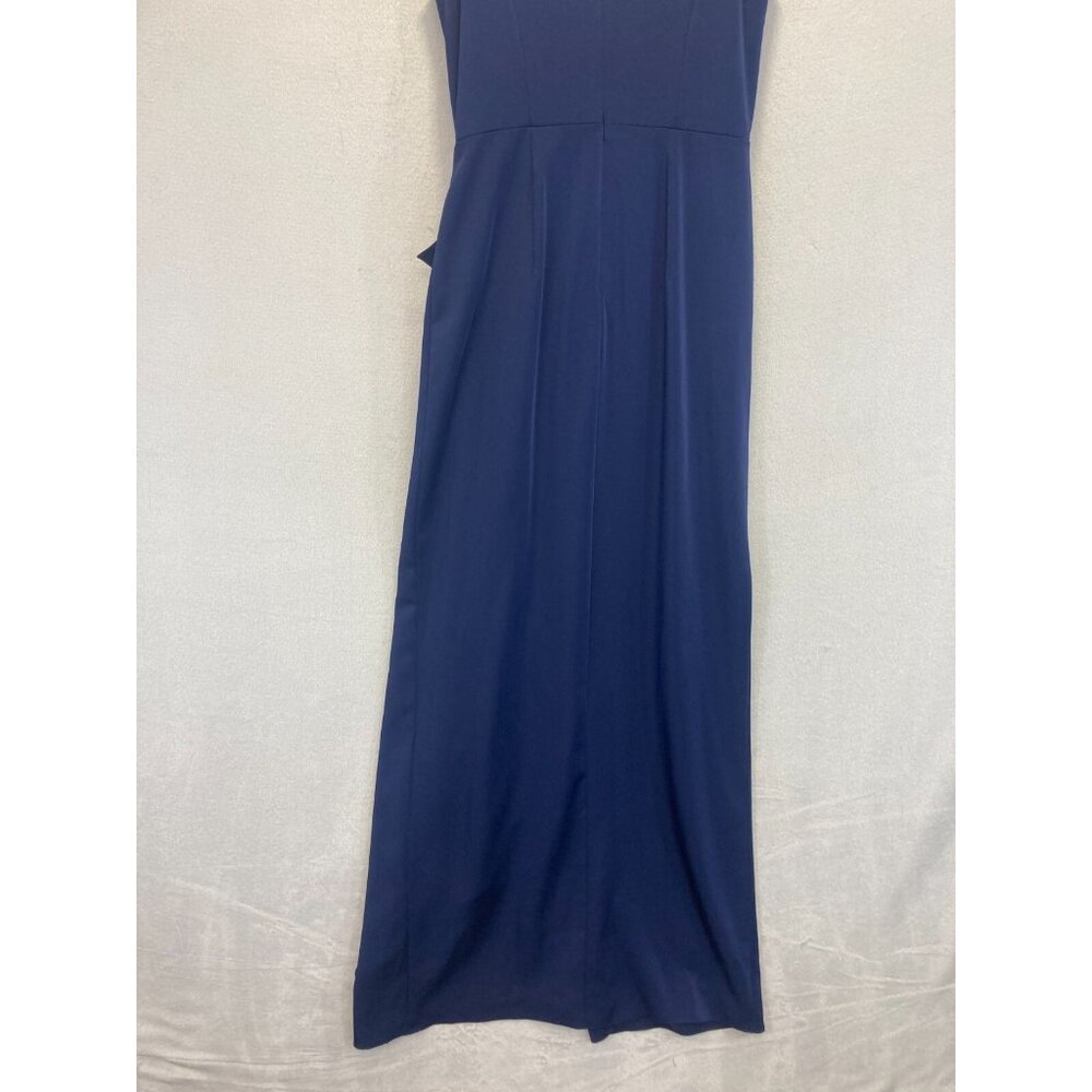 JVN by Jovani Sleeveless Ruffle Gown Dress Size 12 Navy Blue Prom Formal Wedding - Picture 13 of 13
